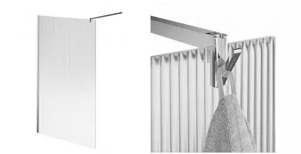 Душевая перегородка «Kerama Marazzi» Cristallo CT.120.WI.CR 120/210 прозрачная-рифлёная/хром без поддона универсальная