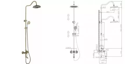Душевая система «ESKO» ST300 Bronze бронза