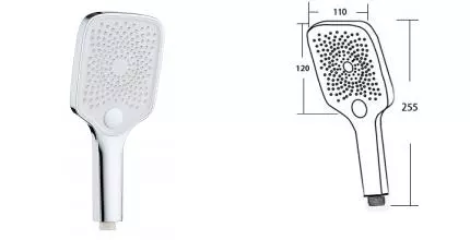 Ручная лейка «ESKO» SPL1303SQ хром Ручная лейка «ESKO» SPL1303SQ хром