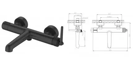 Смеситель для ванны «ESKO» Bangkok Black BG54B чёрный Смеситель для ванны «ESKO» Bangkok Black BG54B чёрный