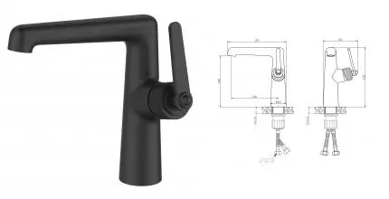 Смеситель для раковины «ESKO» Bangkok Black BG26MB чёрный Смеситель для раковины «ESKO» Bangkok Black BG26MB чёрный