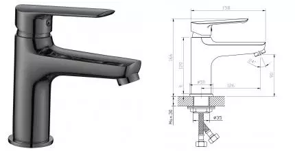 Смеситель для раковины «ESKO» Lagos Gun Metal LG26GM оружейная сталь Смеситель для раковины «ESKO» Lagos Gun Metal LG26GM оружейная сталь