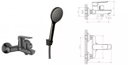Смеситель для ванны «ESKO» Lagos Gun Metal LG54GM оружейная сталь Смеситель для ванны «ESKO» Lagos Gun Metal LG54GM оружейная сталь