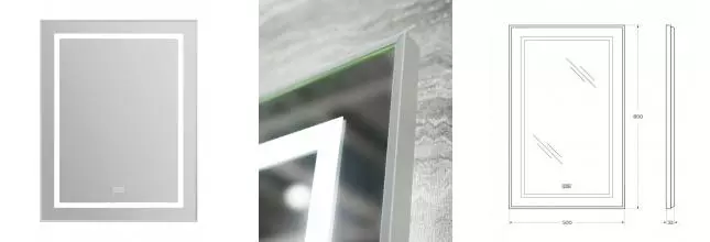 Зеркало «Belbagno» SPC-KRAFT 50/80 с сенсорным выключателем и подогревом с подсветкой сатин Зеркало «Belbagno» SPC-KRAFT 50/80 с сенсорным выключателем и подогревом с подсветкой сатин
