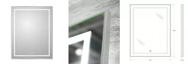 Зеркало «Belbagno» SPC-KRAFT 70/90 с сенсорным выключателем и подогревом с подсветкой сатин Зеркало «Belbagno» SPC-KRAFT 70/90 с сенсорным выключателем и подогревом с подсветкой сатин