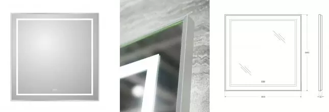 Зеркало «Belbagno» SPC-KRAFT 80/80 с сенсорным выключателем и подогревом с подсветкой сатин Зеркало «Belbagno» SPC-KRAFT 80/80 с сенсорным выключателем и подогревом с подсветкой сатин