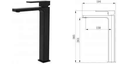 Смеситель для раковины «Grossman» Style 520.K35.05.210 чёрный матовый Смеситель для раковины «Grossman» Style 520.K35.05.210 чёрный матовый