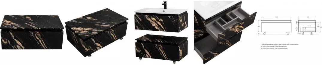 Тумба «Cezares» Slider 80 подвесная чёрный фьюжн Тумба «Cezares» Slider 80 подвесная чёрный фьюжн