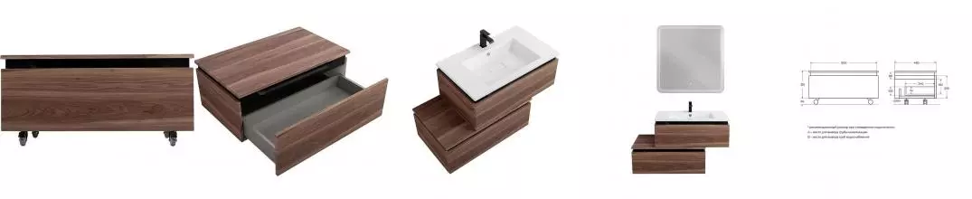 Тумба «Cezares» Slider 80 подвесная орех дымчатый Тумба «Cezares» Slider 80 подвесная орех дымчатый