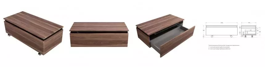 Тумба «Cezares» Slider 100 подвесная орех дымчатый Тумба «Cezares» Slider 100 подвесная орех дымчатый