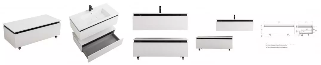 Тумба «Cezares» Slider 100 подвесная Bianco Opaco Тумба «Cezares» Slider 100 подвесная Bianco Opaco