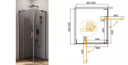 Душевой угол-ограждение «Cezares» SLIDER-A-2-80/90-GRIGIO-GM 90/90 тонированный/оружейная сталь квадратный без поддона Душевой угол-ограждение «Cezares» SLIDER-A-2-80/90-GRIGIO-GM 90/90 тонированный/оружейная сталь квадратный без поддона