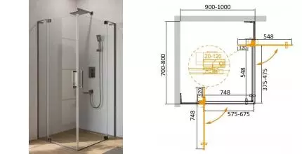 Душевой угол-ограждение «Cezares» SLIDER-AH-2-70/80-90/100-C-GM 80/100 прозрачный/оружейная сталь прямоугольный без поддона Душевой угол-ограждение «Cezares» SLIDER-AH-2-70/80-90/100-C-GM 80/100 прозрачный/оружейная сталь прямоугольный без поддона