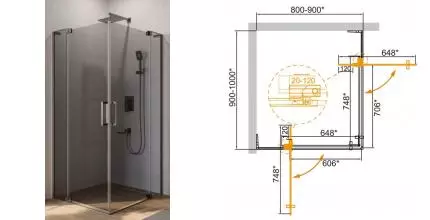 Душевой угол-ограждение «Cezares» SLIDER-AH-2-80/90-90/100-GRIGIO-GM 90/100 тонированный/оружейная сталь прямоугольный без поддона Душевой угол-ограждение «Cezares» SLIDER-AH-2-80/90-90/100-GRIGIO-GM 90/100 тонированный/оружейная сталь прямоугольный без поддона