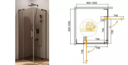 Душевой угол-ограждение «Cezares» SLIDER-A-2-90/100-BR-GM 100/100 бронза/оружейная сталь квадратный без поддона Душевой угол-ограждение «Cezares» SLIDER-A-2-90/100-BR-GM 100/100 бронза/оружейная сталь квадратный без поддона