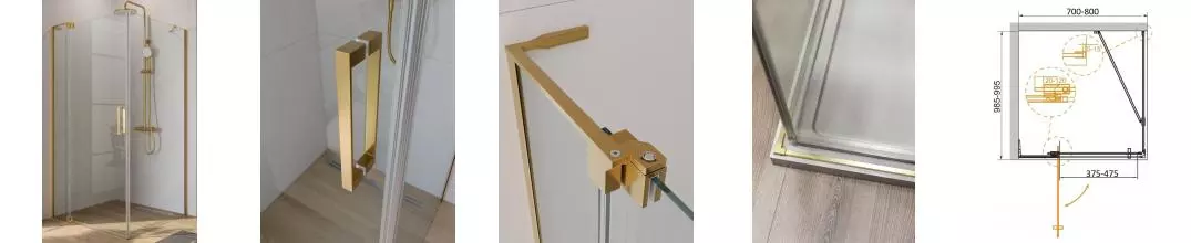 Душевой угол-ограждение «Cezares» SLIDER-AH-1-100-70/80-C-BORO 100/80 прозрачный/брашированное золото прямоугольный без поддона универсальный Душевой угол-ограждение «Cezares» SLIDER-AH-1-100-70/80-C-BORO 100/80 прозрачный/брашированное золото прямоугольный без поддона универсальный