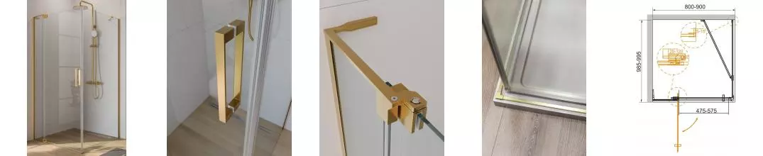 Душевой угол-ограждение «Cezares» SLIDER-AH-1-100-80/90-C-BORO 100/90 прозрачный/брашированное золото прямоугольный без поддона универсальный Душевой угол-ограждение «Cezares» SLIDER-AH-1-100-80/90-C-BORO 100/90 прозрачный/брашированное золото прямоугольный без поддона универсальный