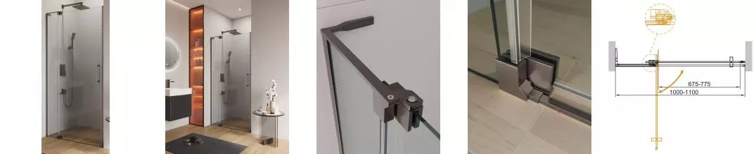 Душевая дверь «Cezares» SLIDER-B-1-100/110-C-GM 110/195 прозрачная/оружейная сталь универсальная Душевая дверь «Cezares» SLIDER-B-1-100/110-C-GM 110/195 прозрачная/оружейная сталь универсальная