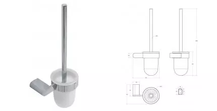 Ёршик для унитаза «Cezares» STYLUS-TBS-V-01 на стену хром Ёршик для унитаза «Cezares» STYLUS-TBS-V-01 на стену хром