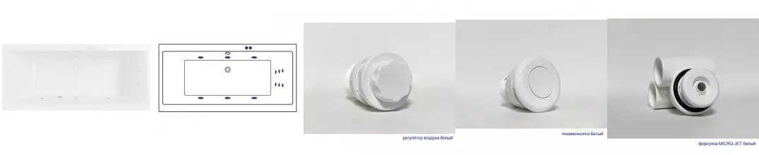 Гидромассажная ванна акриловая «Excellent» Pryzmat 160/75 Line с каркасом с сифоном белая Гидромассажная ванна акриловая «Excellent» Pryzmat 160/75 Line с каркасом с сифоном белая