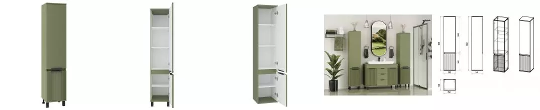 Пенал «Brevita» Enfida 35 зелёный правый