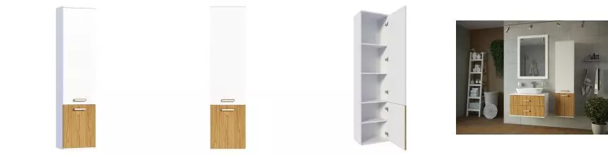 Пенал «Brevita» Alskar 40 подвесной белый/дерево правый