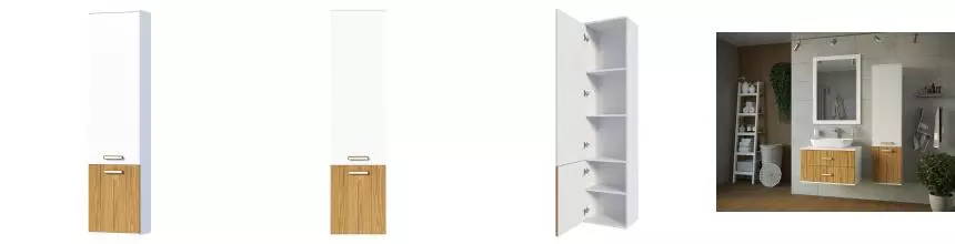 Пенал «Brevita» Alskar 40 подвесной белый/дерево левый