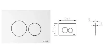 Кнопка смыва «Vitra» Origin 740-2400 пластик белая Кнопка смыва «Vitra» Origin 740-2400 пластик белая
