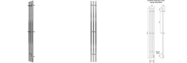 Электрический полотенцесушитель «Terminus» Tres 15/160 хром Электрический полотенцесушитель «Terminus» Tres 15/160 хром