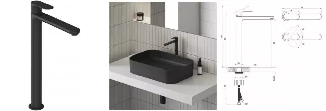 Смеситель для раковины «Ravak» Eleganta L 015.20BLM чёрный матовый Смеситель для раковины «Ravak» Eleganta L 015.20BLM чёрный матовый