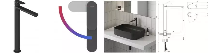 Смеситель для раковины «Ravak» Eleganta EL 015.21BLM Be Coo чёрный матовый