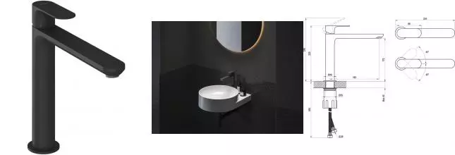 Смеситель для раковины «Ravak» Eleganta EL 014.20BLM чёрный матовый Смеситель для раковины «Ravak» Eleganta EL 014.20BLM чёрный матовый