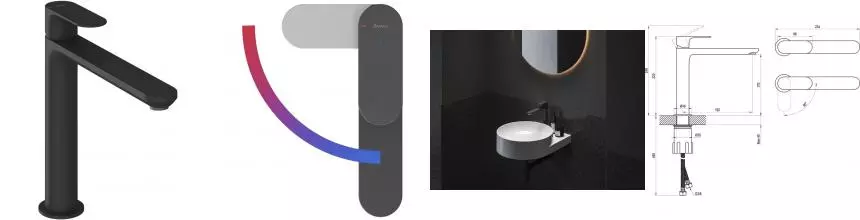 Смеситель для раковины «Ravak» Eleganta EL 014.21BLM Be Cool чёрный матовый