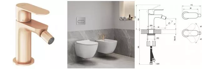 Смеситель для биде «Ravak» Eleganta EL 056.60RGB розовое золото Смеситель для биде «Ravak» Eleganta EL 056.60RGB розовое золото