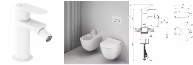 Смеситель для биде «Ravak» Eleganta EL 056.10WV белый вельвет Смеситель для биде «Ravak» Eleganta EL 056.10WV белый вельвет