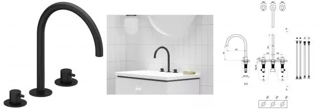 Смеситель для раковины «Ravak» Espirit ES 018.20BLM чёрный матовый