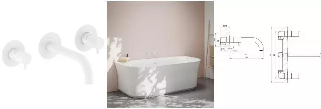 Смеситель для ванны «Ravak» Espirit ES 021.10 WV.O1 белый вельвет