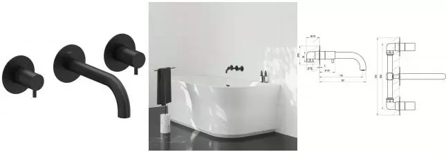 Смеситель для ванны «Ravak» Espirit ES 021.20BLM.O1 чёрный матовый