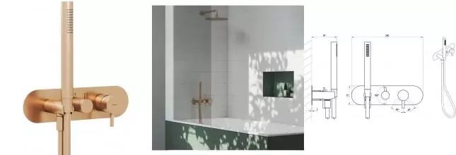 Внешняя часть смесителя «Ravak» Espirit ES 068.60RGB.O3+S розовое золото Внешняя часть смесителя «Ravak» Espirit ES 068.60RGB.O3+S розовое золото