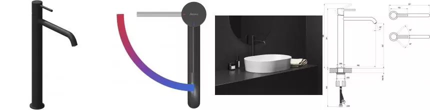 Смеситель для раковины «Ravak» Espirit ES 015.21BLM Be Cool чёрный матовый