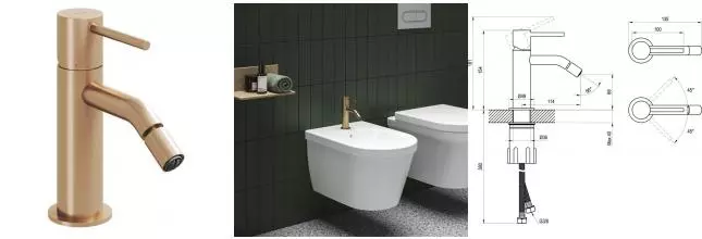 Смеситель для биде «Ravak» Espirit ES 056.60RGB розовое золото Смеситель для биде «Ravak» Espirit ES 056.60RGB розовое золото