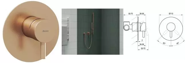 Смеситель для душа «Ravak» Espirit ES 062.60RGB.O1 розовое золото