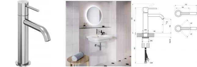 Смеситель для раковины «Ravak» Espirit ES 012.00CR хром