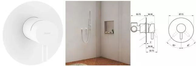 Смеситель для душа «Ravak» Espirit ES 062.10WV.O1 белый вельвет