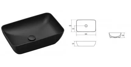 Раковина «Ravak» Uni Slim R 50/31 чёрный матовый