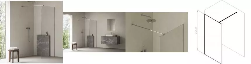 Душевая перегородка «Ravak» Walk-In Wall Air 90/200 прозрачная/хром универсальная