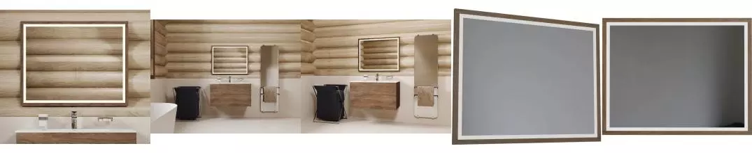 Зеркало из массива «Allen Brau» Glority 90 с сенсорным выключателем с подсветкой дуб антик