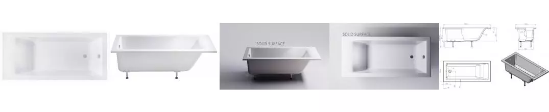 Ванна из искусственного камня «Астра-Форм» Нейт Solid 160/70 с ножками без сифона белая