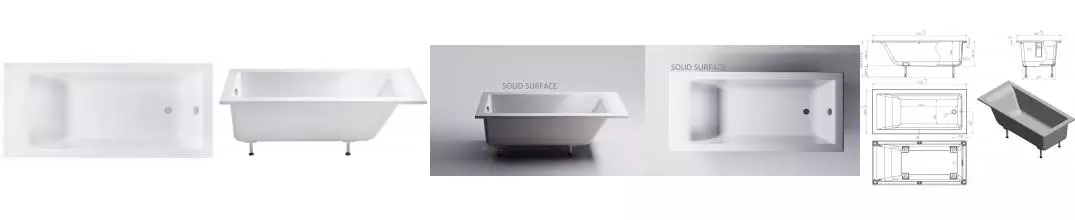 Ванна из искусственного камня «Астра-Форм» Нейт Solid 170/80 с ножками без сифона белая