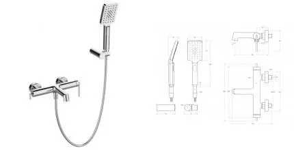 Смеситель для ванны «Belbagno» ACQUA-VASM/DFS-CRM хром Смеситель для ванны «Belbagno» ACQUA-VASM/DFS-CRM хром